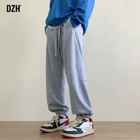 男生灰色卫裤男秋季束脚潮牌休闲裤子2024新款美式运动裤百搭男裤商品大图