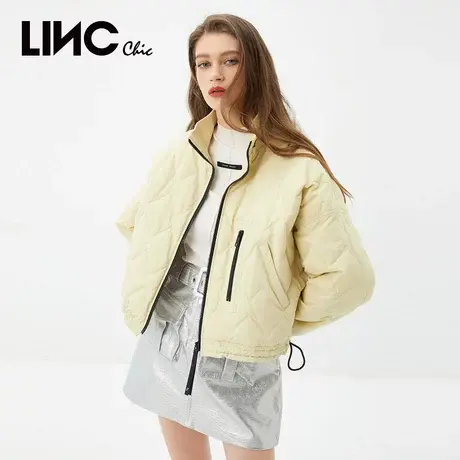 商场同款LINC金羽杰2023冬新款反季清仓轻薄羽绒服女短款夹克女款商品大图