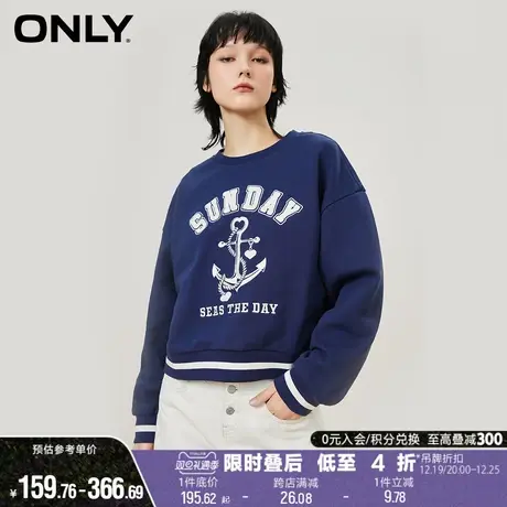 ONLY休闲宽松刺绣船锚图案圆领卫衣女|12239S805商品大图