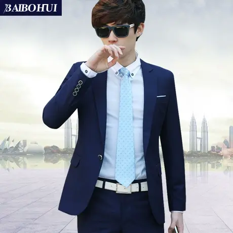 春秋季小西装男韩版修身单西商务男士休闲西服外套青年时尚上衣潮商品大图