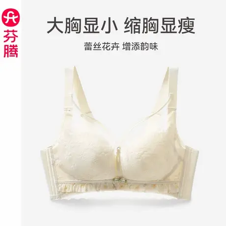 芬腾内衣女大胸显小性感蕾丝无钢圈文胸透气上托防下垂收副乳胸罩图片