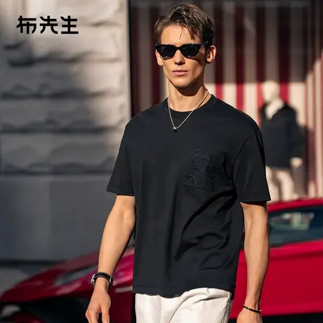 MrBu布先生圆领宽松时尚T2025春夏廓形刺绣印花短袖男款ET16215商品大图