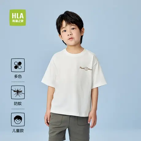 HLA/海澜之家panda wowo熊猫短袖T恤25春夏季新款圆领短t男女童装商品大图