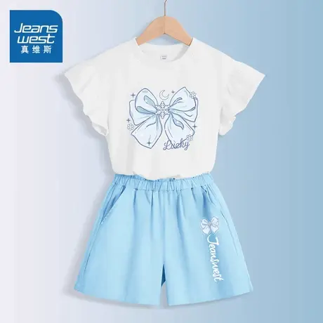 真维斯女童短袖t恤2025新款夏季女大童上衣洋气时髦儿童夏装套装图片