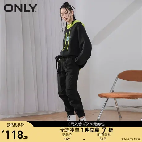 ONLY奥莱夏季大口袋束脚裤长裤显瘦宽松工装裤裤女商品大图