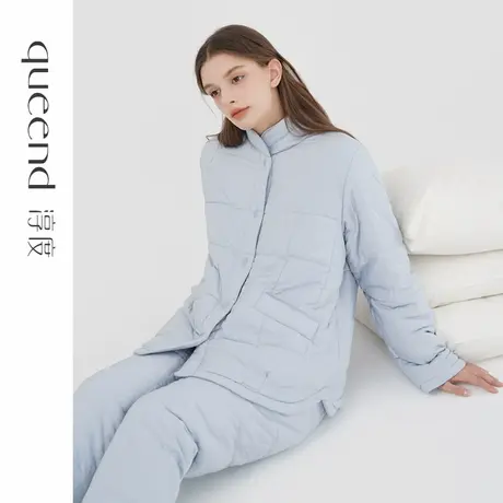 淳度【巨保暖】三层夹棉珊瑚绒睡衣女冬季加厚加绒开衫家居服套装商品大图