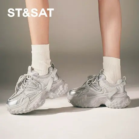 星期六老爹鞋秋季新款厚底增高百搭潮流女运动鞋子SSC3112O04商品大图