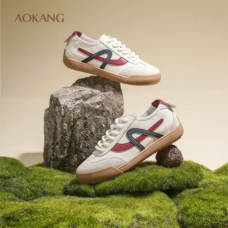 奥康 女鞋2025春季德训鞋经典T字头百搭休闲运动门店发货图片