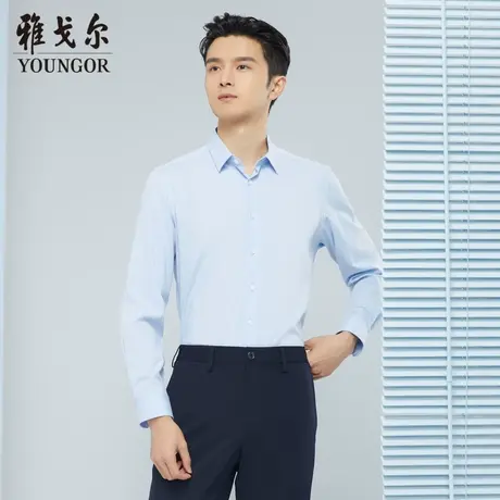 雅戈尔奥莱 商场同款男士长袖衬衫秋季新款官方商务休闲上班衬衫商品大图