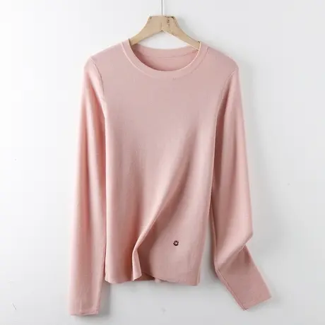 针织圆领打底衫女内搭秋冬2023新款时尚洋气修身显瘦韩版上衣百搭商品大图