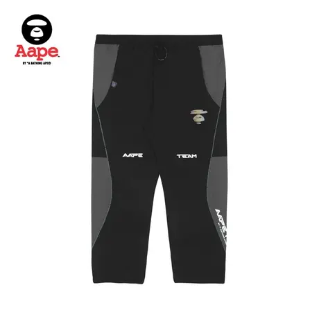 Aape旗舰店男装秋款猿颜字母印花潮流撞色拼接休闲长裤6831XXI商品大图