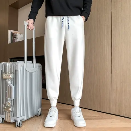 秋季男士休闲裤裤子哈伦裤宽松潮流束脚运动卫裤高级感纯色百搭图片