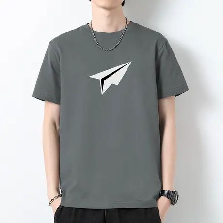 重磅纯棉短袖t恤男夏季宽松液氨长绒棉半袖潮牌潮流全棉圆领体恤商品大图