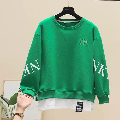 假两件卫衣女春秋季2023新款韩版宽松百搭长袖上衣洋气外套潮ins商品大图