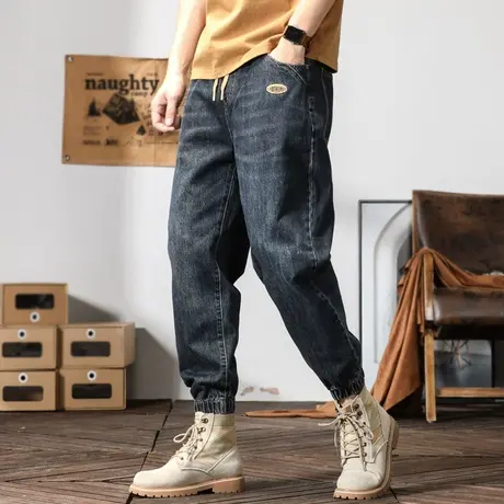 潮流百搭直筒男士牛仔裤复古水洗流行休闲裤子大码宽松舒适时尚商品大图