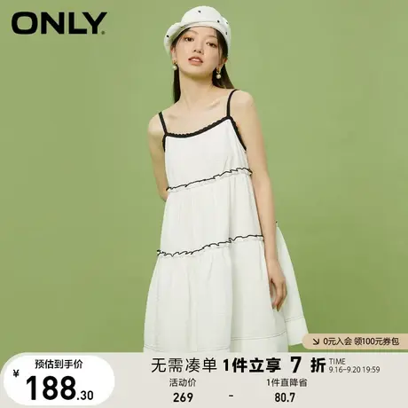 ONLY奥莱夏季甜美纯色短款蛋糕裙吊带连衣裙女图片