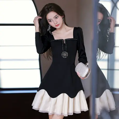 黑色小礼服裙女高端轻奢小众气质洋装平时可穿名媛生日聚会裙子商品大图