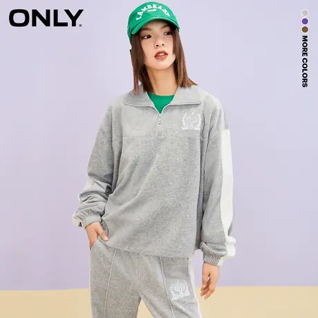 【CC家居控】ONLY夏季时尚宽松休闲运动半高领撞色卫衣女商品大图
