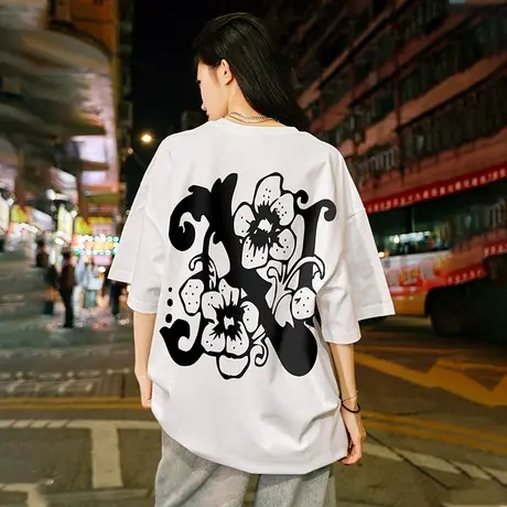 Nuthink美式街头T恤男潮牌潮流短袖宽松大码情侣款半袖上衣夏季潮商品大图