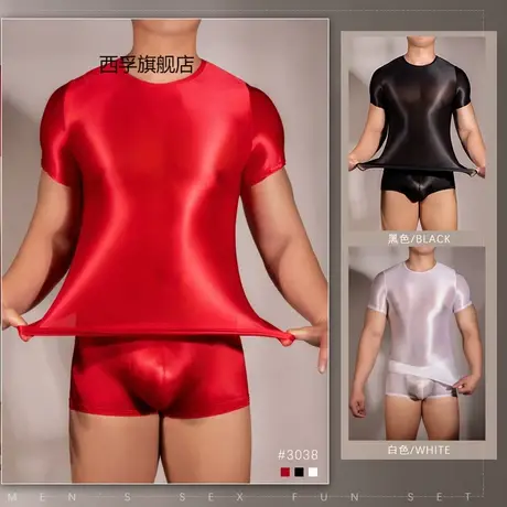 男士情趣内衣紧身性感超弹男背心短袖诱惑现货商品大图