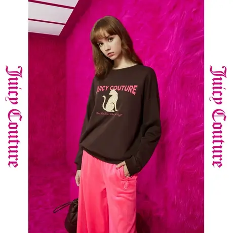 Juicy Couture橘滋秋季装女女装年新款时尚豹击印花圆领卫衣商品大图