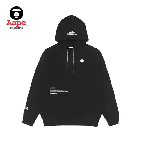 Aape旗舰店男装秋冬猿颜字母镭射立体印花抽绳连帽卫衣3885XXJ商品大图