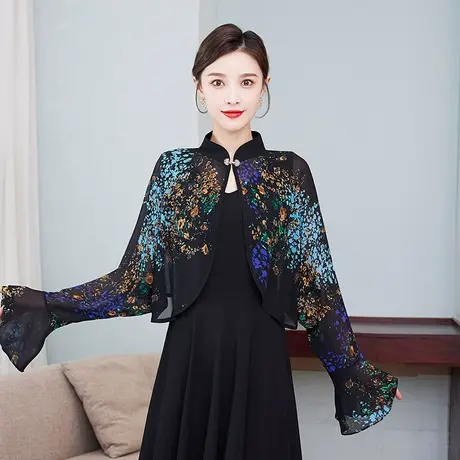 旗袍披肩女装春装2022年新款潮夏季外搭斗篷防紫外线防晒外套女图片
