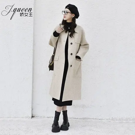双面毛呢大衣女中长款秋冬季新款宽松气质时尚高级感羊毛呢子外套商品大图