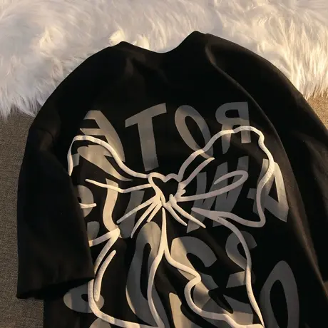 胖mm港味复古chic设计感大码短袖t恤女慵懒风oversize宽松上衣夏商品大图