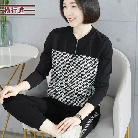 2023新款冬季莫代尔棉立领拉链上衣中年妈妈长袖T恤女装宽松大码图片