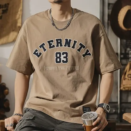 Modi Nick/摩帝尼克夏季男士短袖t恤宽松纯棉潮流T恤休闲舒适男款商品大图