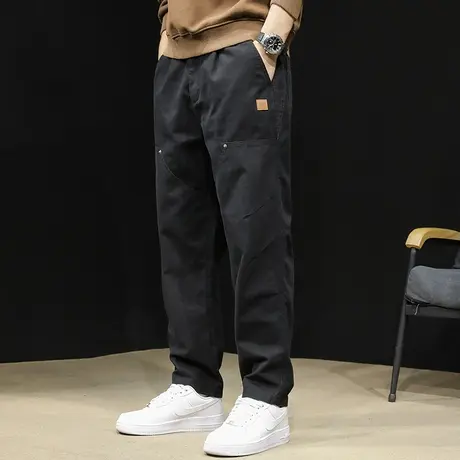直筒休闲裤男2023新款秋季潮牌宽松大码锥形男款黑色裤子男裤春秋图片