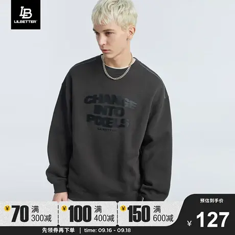 Lilbetter无性别卫衣男款美式长袖上衣宽松复古加绒男装vibe外套图片
