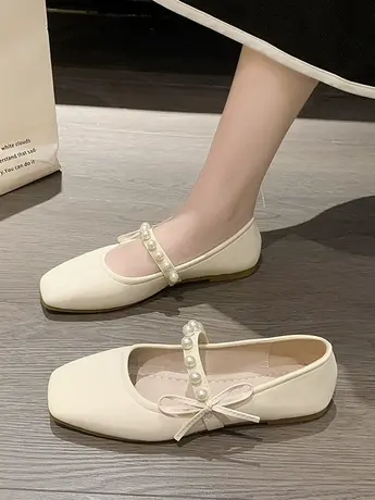 单鞋女2023年新款夏季仙女风气质法式软底平底鞋子浅口百搭豆豆鞋商品大图