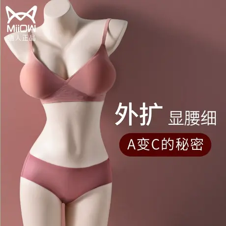 猫人外扩型胸内衣女小胸聚拢显胸大无痕美背胸衣韩国无钢圈文胸罩图片