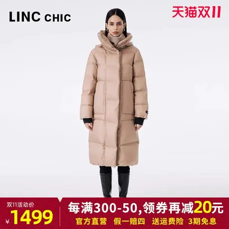LINCCHIC金羽杰2023秋冬新品设计感连帽长款加厚面包服羽绒服女商品大图