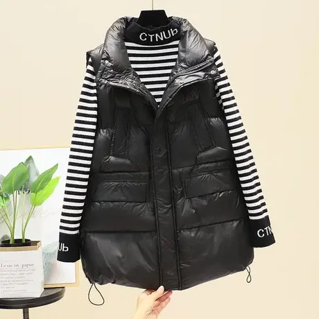 羽绒棉马甲女短款2023秋冬季新款韩版宽松百搭背心坎肩外穿薄外套商品大图