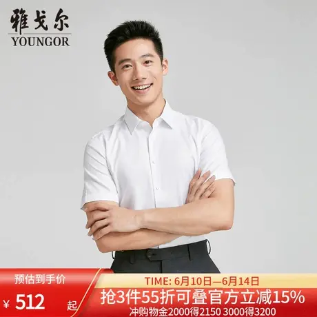 【商场同款】雅戈尔男士短袖衬衫春夏新款官方商务休闲免烫衬衫男商品大图