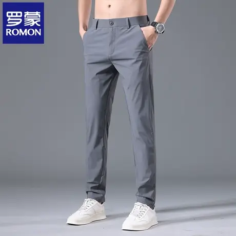 罗蒙夏季薄款冰丝休闲裤男2025新款弹力直筒冰感凉爽速干西裤N2Z商品大图