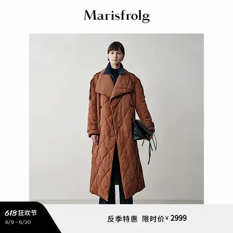 【轻羽系列】Marisfrolg玛丝菲尔冬大翻领风衣式羽绒外套图片