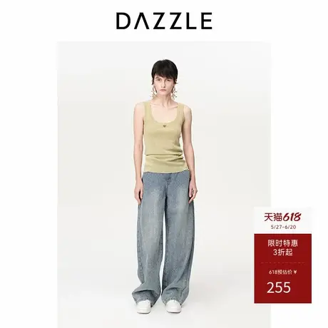 DAZZLE地素奥莱 毛针织衫春秋女装针织无袖背心上衣内搭商品大图