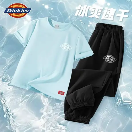 Dickies童装男童套装夏儿童凉感速干两件套男孩2025新款短袖t恤A商品大图