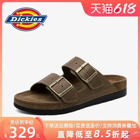 Dickies男士拖鞋2025新款夏季外穿勃肯凉鞋男款真皮踩屎感沙滩鞋图片