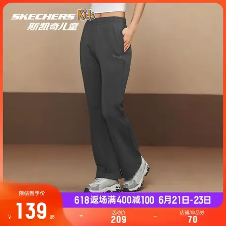 斯凯奇2025年夏季女子长裤运动休闲弹性针织阔腿喇叭裤宽松舒适商品大图