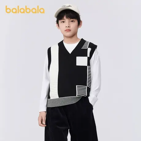巴拉巴拉儿童背心男童内搭春秋装中大童童装潮酷小童亲子马甲撞色商品大图