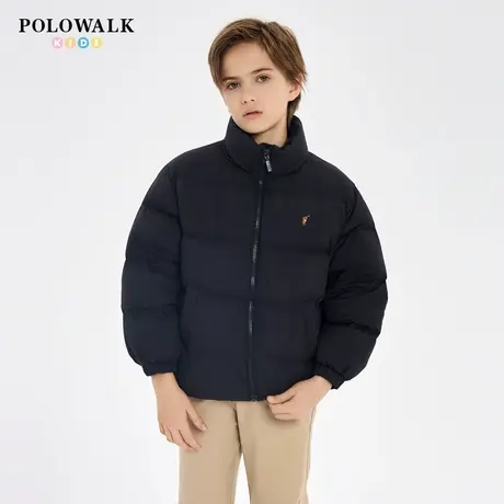 POLOWALK童装2025秋冬新品立领长袖男童羽绒服多色简约时尚面包服商品大图