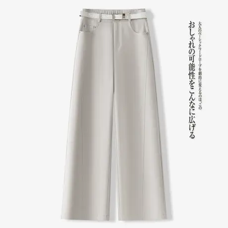 时尚显瘦遮肉长裤女2025夏季新款高腰休闲百搭宽松遮胯韩版阔腿裤图片
