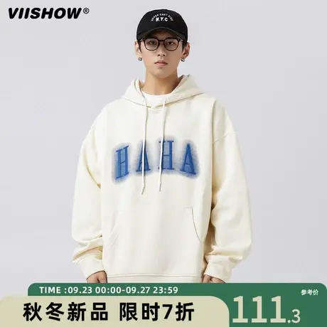 VIISHOW美式高街多巴胺连帽卫衣男士字母宽松长袖潮牌上新男春秋商品大图
