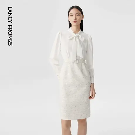 [朗姿奥莱]【真丝】LANCY/朗姿春季新款高级感连衣裙子女小香风收图片