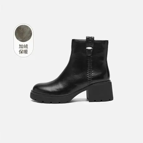 奥莱专供Nine West/玖熙2025年加绒短靴女防水台高跟时装靴女靴图片